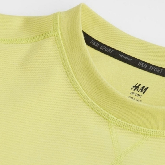New Mens H&M Relaxed Fit Sweatshirt Yellow Pullover Crew Neck Sweater Size Large - Picture 5 of 9
